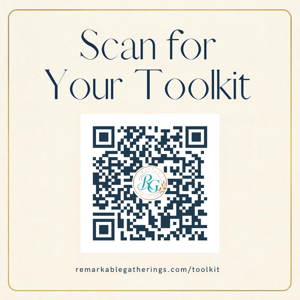 The QR code printed in the book: scan for your toolkit at remarkablegatherings.com/toolkit